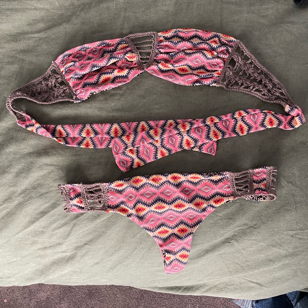 Acacia Swimwear Set (S) in Navajo Print